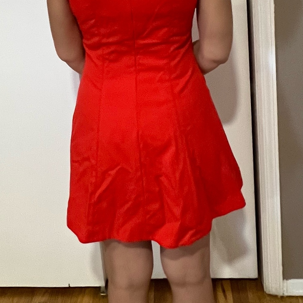 Elegant Red Sleeveless Dress - Picture 5 of 6